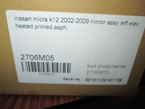 Nissan Micra K12 peili vasen sähkötoiminen musta