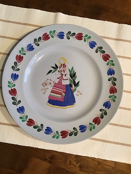 Arabian käsinmaalattu tarjoilulautanen