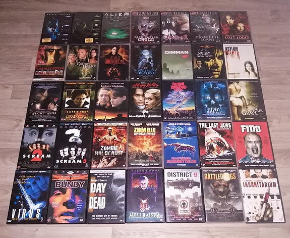 Dvd leffoja (mm.Peter Jackson -boxi,Killer,Hellraiser,Final Destination,Aliens)