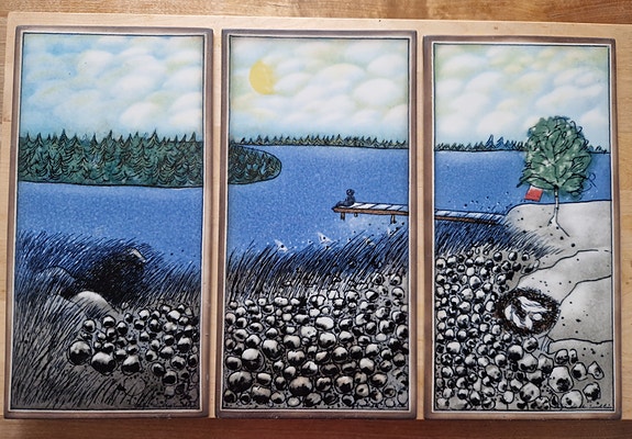 Arabia "Kesä sydämissämme" triptyykki -taulusarja