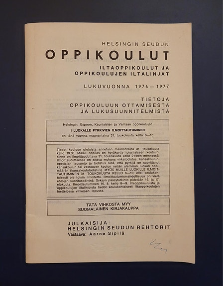 Helsingin seudun oppikoulut lukuvuonna 1976-1977