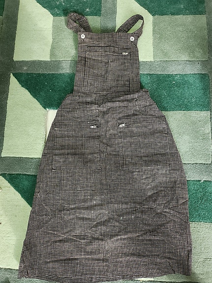 Marimekko lappuhame hame mekko ruutu mustavalkoinen haalarihame
