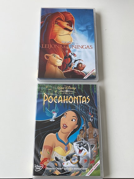 Walt Disney Pocahontas ja Leijonakuningas.
