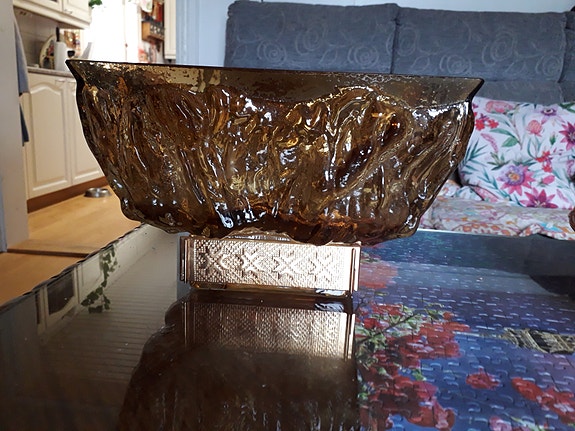 Kumela iso massiivinen kulho / lasimalja Eino Vänni