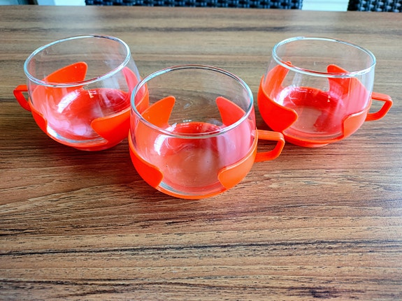 Retro muki, glögi lasi, 2 kpl