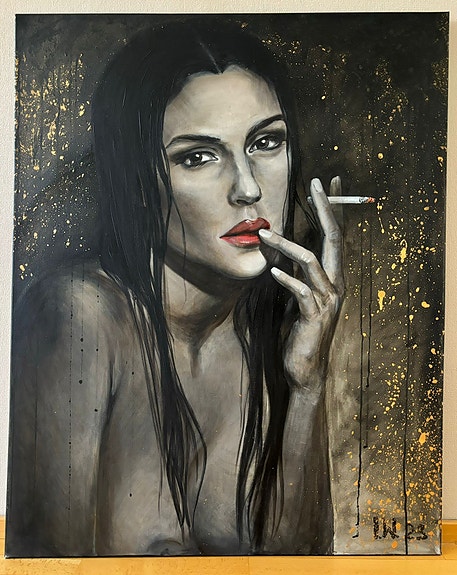 Tyylikäs naisen muotokuva – öljy kankaalle 100x80 cm