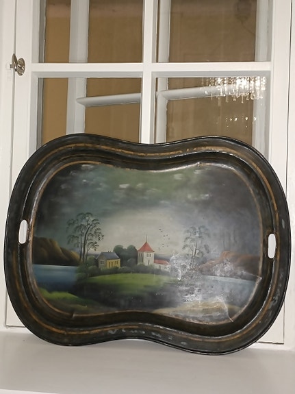 Antiikki Harvinainen  Tarjotin Venäjän Imperia  1800-luku