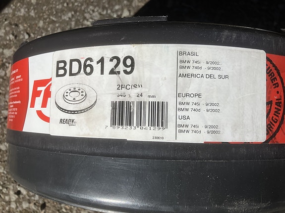 BMW 7-sarja E65/E66/E67 Takajarrulevyt 345mm 01-08