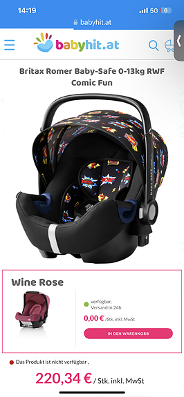 Britax Romer Baby-Safe 0-13 kg RWF Comic Fun isofix telakka