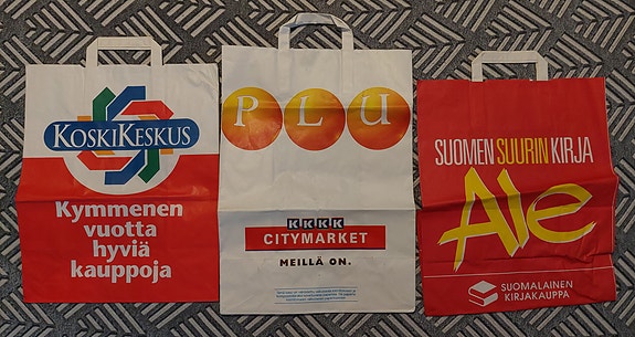 Koskikeskus, Citymarket, kirjakauppa paperikassit