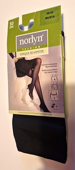 UUDET NORLYN FASHION OPAQUE 3D HIPSTER mustat sukkahousut 50 DEN koko 36-40