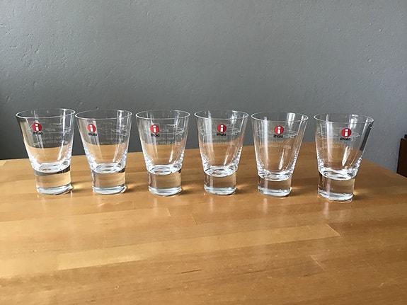 Iittala Aarne ( Göran Hongell ) 5 cl cordial-ryyppylasi, 6 kpl