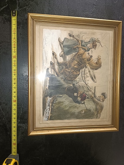 Antiikki Taulu Raskas Matka Venäjä 1800-luku