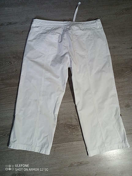 Seppälä 46/XXL puuvilla caprit/housut valkoiset