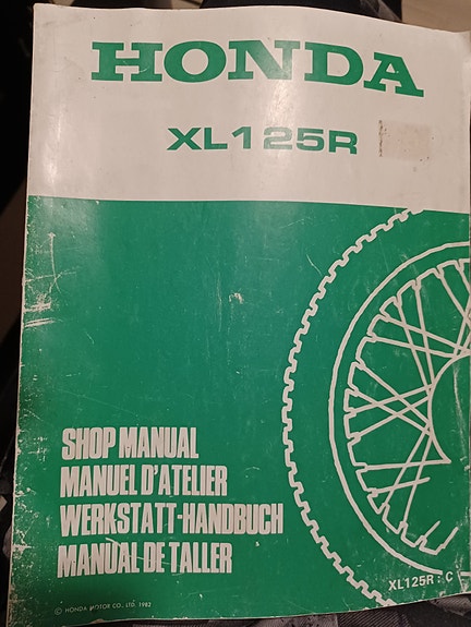 Honda XL125R- 82 Shop manual/service manual lisäosa