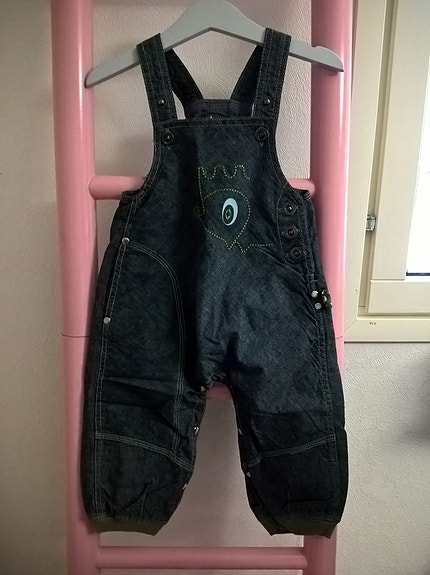 Uudet trikoovuoratut Pure Kids farkkuhaalarit 80cm