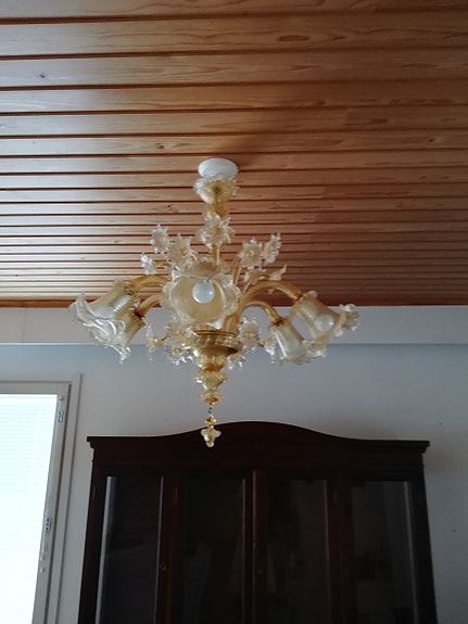 Muranon lasin kattokruunu, kokonaiskorkeus 70cm