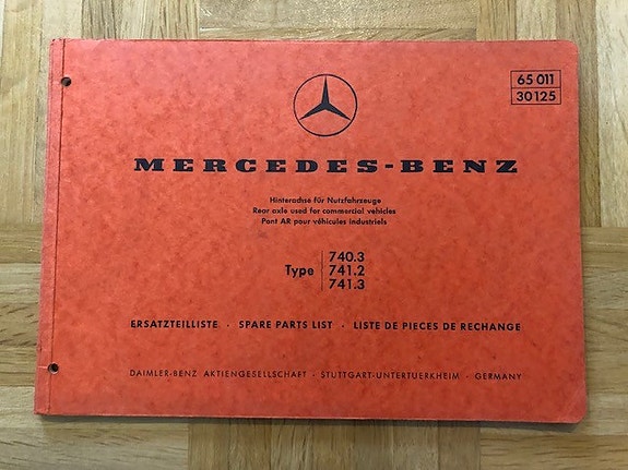 Varaosaluettelo Mercedes-Benz kuorma-auto taka-akseli 740.3 741.2 741.3