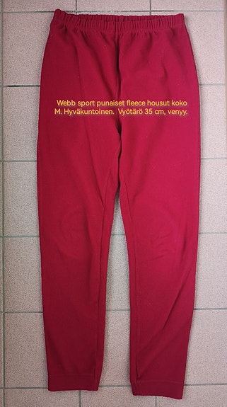 Webb sport punaiset fleece housut M