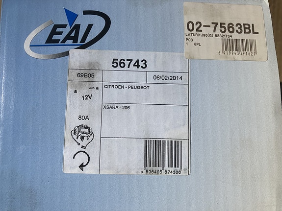 Citroen Xsara/Peugeot 206 1.1-1.6 Laturi 80A 00-09