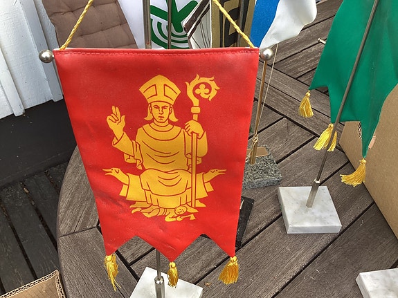 Vaakuna Nousianen pöytäviiri viiri keräily  lippu vintage antik