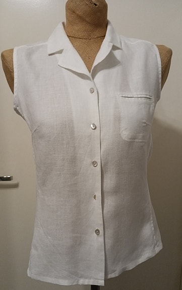 H&M 100% pellava 36(38)/S pusero valkoinen hihaton