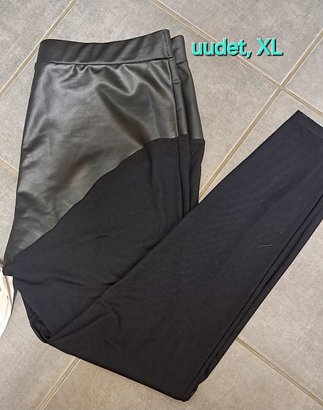 Housut, vapaa-ajan housut, suorat housut, musta, uudet, XL