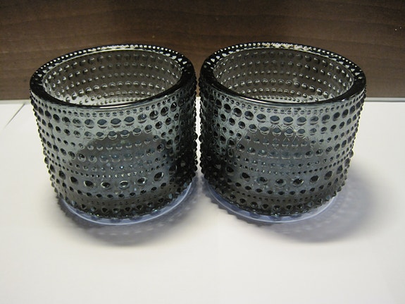 Iittala,Kastehelmi tuikkuastiat, 2kpl,harmaa