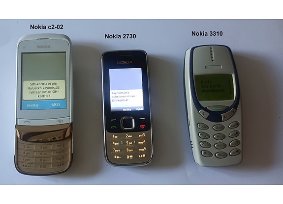Nokia vanhoja matkapuhelimia