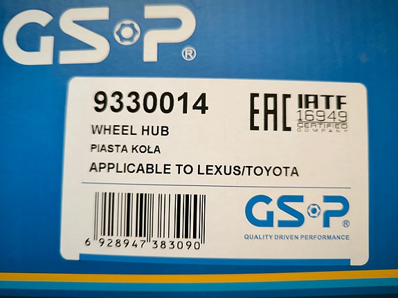 GSP 9330014 Pyöränlaakerisarja *uusi* Toyota Corollaan
