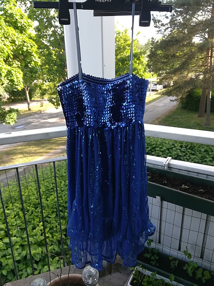 Sähkönsininen lyhyt mekko/tunika (S)