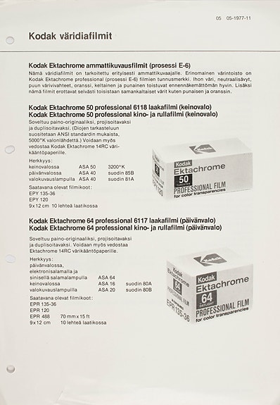 Kodak värifilmit