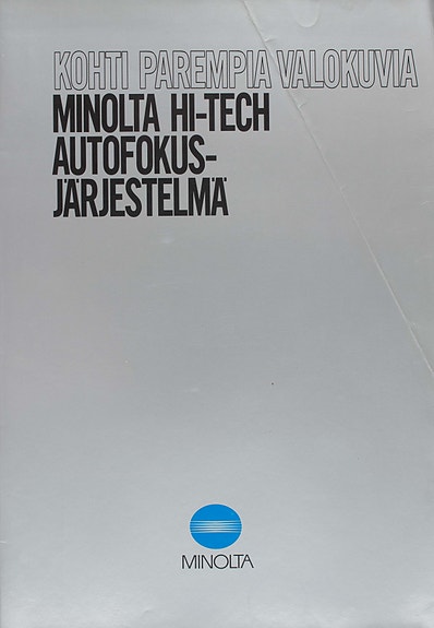 Kohti parempia valokuvia Minolta HI-TECH autofokusjärjestelmä