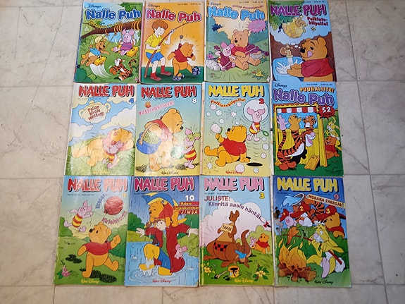 Vanhoja NALLE PUH Lehtiä 12kpl