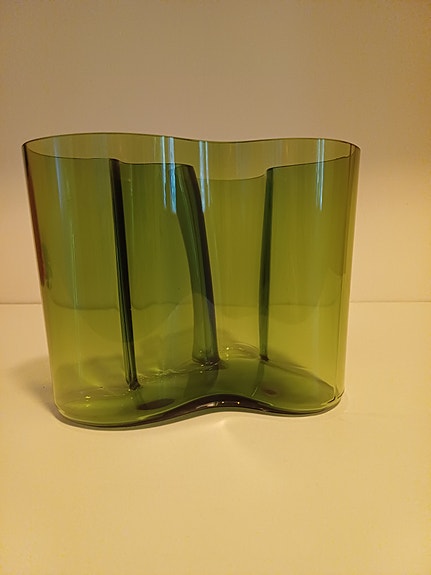 Iittala vihreä signeerattu Aalto Savoy Maljakko By Alvar Aalto