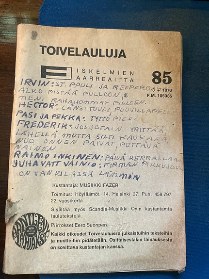 Toivelauluja 85 - Iskelmien aarreaitta - Fazer 1970