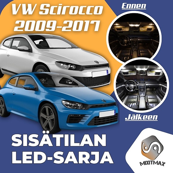 VW Scirocco Sisätilan LED -muutossarja – 12 kpl – Plug & Play