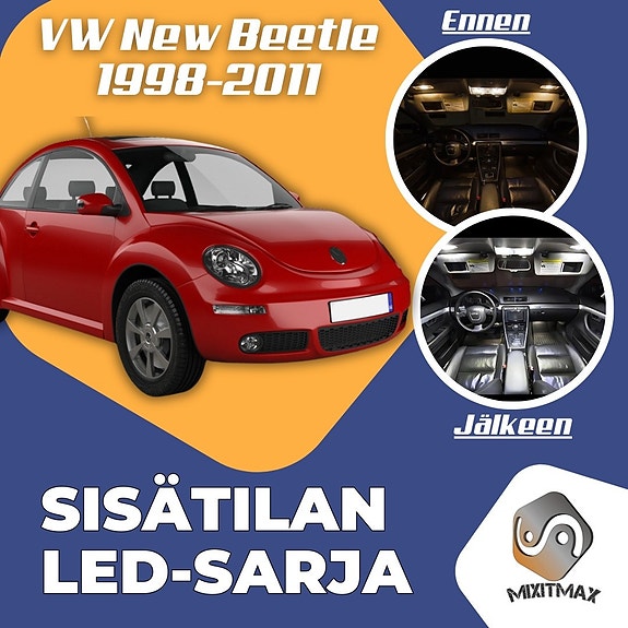 VW New Beetle Sisätilan LED -muutossarja – 11 kpl – Plug & Play