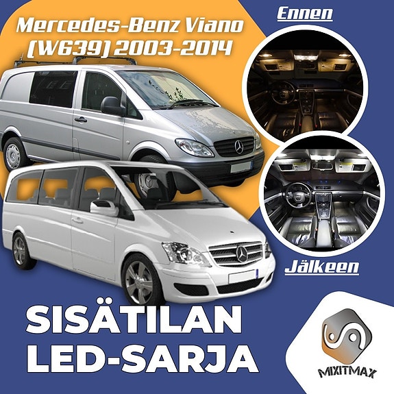 Mercedes-Benz Viano (W639) Sisätilan LED -muutossarja – 21 kpl – Plug & Play