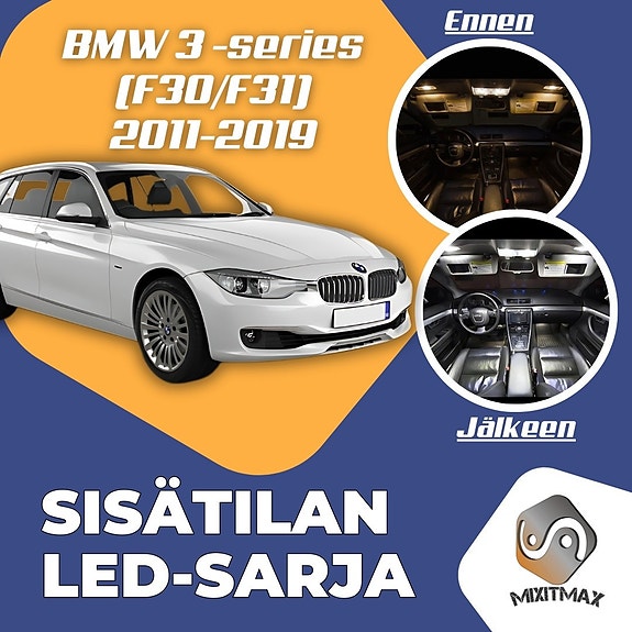 BMW 3 (F30/F31) Sisätilan LED -muutossarja – 3 kpl – Plug & Play
