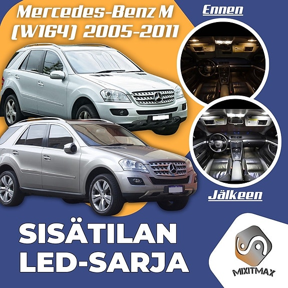 Mercedes-Benz M (W164) Sisätilan LED -muutossarja – 19 kpl – Plug & Play