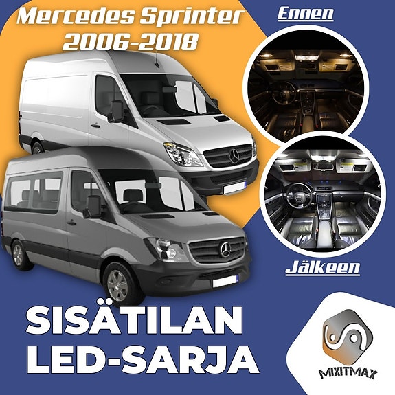 Mercedes-Benz Sprinter 906 Sisätilan LED -muutossarja – 19 kpl – Plug & Play