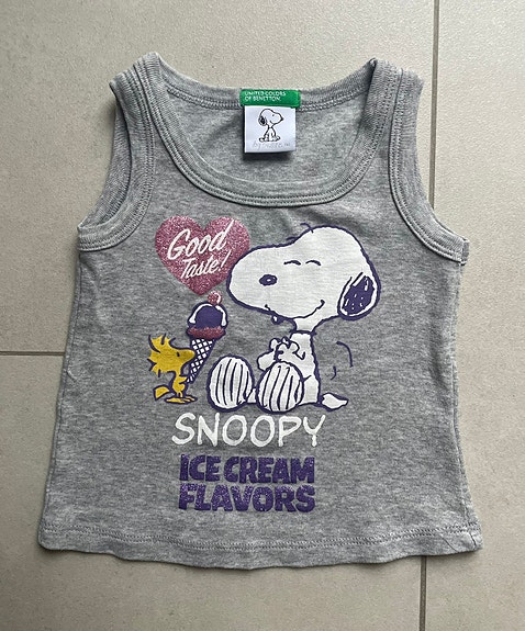 Benetton hihaton Snoopy -paita, koko 80