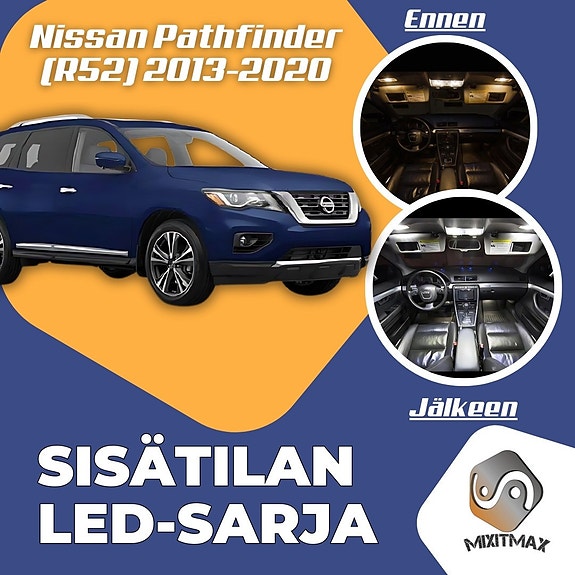 Nissan Pathfinder (R52) Sisätilan LED -muutossarja – 10 kpl – Plug & Play