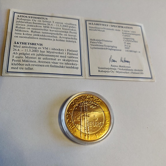 Jääkiekon MM-kisat 2003 juhlaraha "Jutin vitonen"