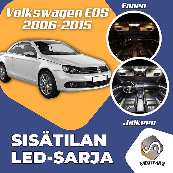 Volkswagen EOS Sisätilan LED -muutossarja – 12 kpl – Plug & Play
