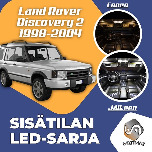 Land Rover Discovery 2 Sisätilan LED -muutossarja – 22 kpl – Plug & Play