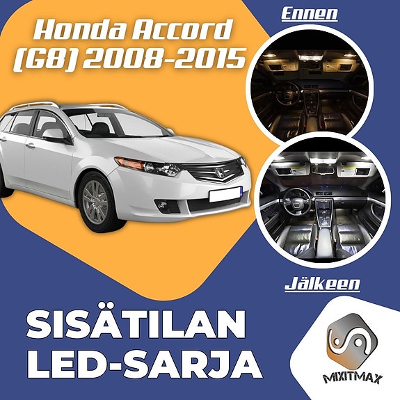 Honda Accord (G8) Sisätilan LED -muutossarja – 17 kpl – Plug & Play
