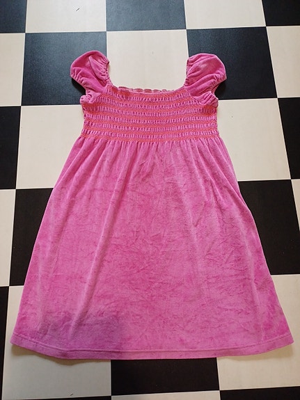 Pinkki velourmekko S