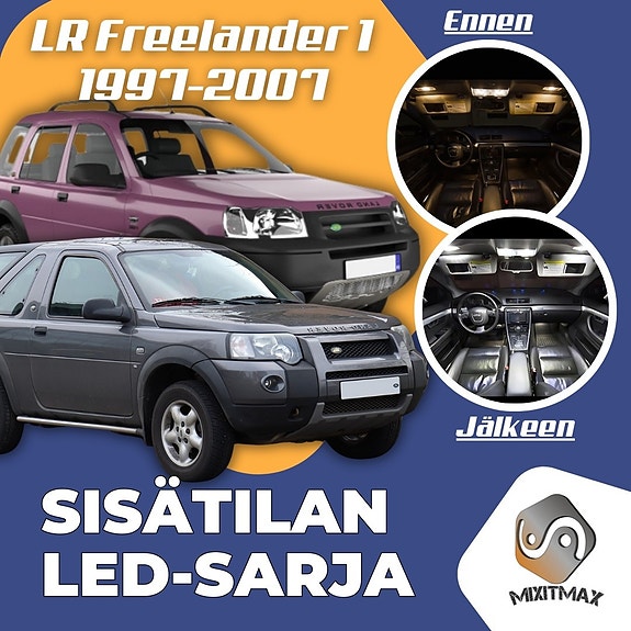 Land Rover Freelander 1 Sisätilan LED -muutossarja – 10 kpl – Plug & Play